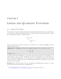Linear and Quadratic Functions