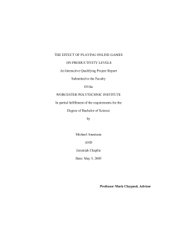 THE EFFECT OF PLAYING ONLINE GAMES ON PRODUCTIVITY