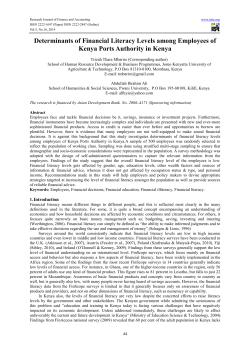 Determinants of Financial Literacy Levels among Employees of