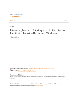 Intersexed, Intertext: A Critique of Limited Gender