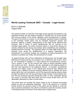 World Leasing Yearbook 2003 – Canada