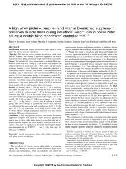 A high whey protein&ndash;, leucine-, and vitamin D