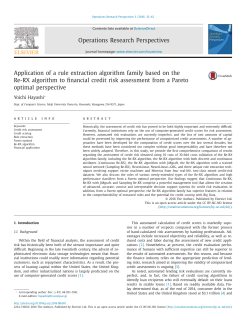 Operations Research Perspectives Application of a rule extraction