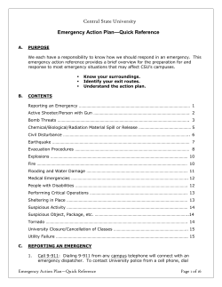 Central State University Emergency Action Plan&mdash;Quick Reference