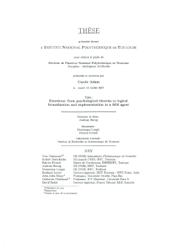 Emotions : from psychological theories to logical formalization and