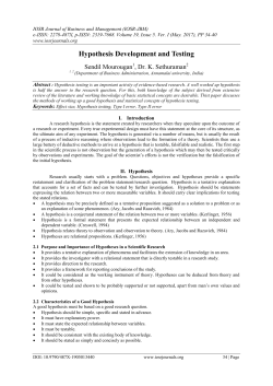 Hypothesis Development and Testing