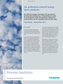 Air pollution control using laser analysis An LDS 6 analyzer monitors