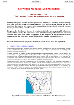 Corrosion Mapping And Modelling