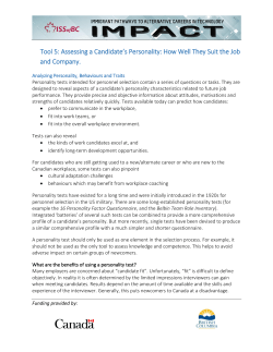Tool 5 Personality Tests