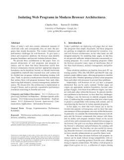 Isolating Web Programs in Modern Browser Architectures