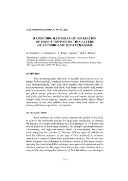 fast chromatographic separation of food additives on thin layers of
