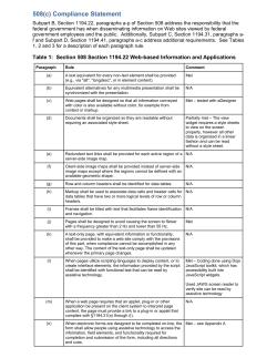 508(c) Compliance Statement