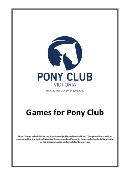Games for Pony Club - Pony Club Victoria
