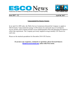 Issue 2017 &ndash; 12 April 06, 2017 Unaccounted For Energy Factors In