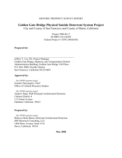 Historic Property Survey Report - Golden Gate Bridge Suicide Barrier