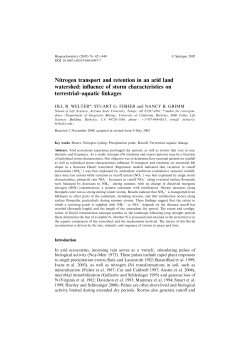 Nitrogen transport and retention in an arid land