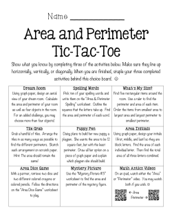 Area and Perimeter Tic-Tac-Toe