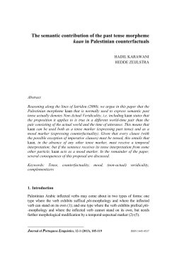 The semantic contribution of the past tense morpheme kaan in