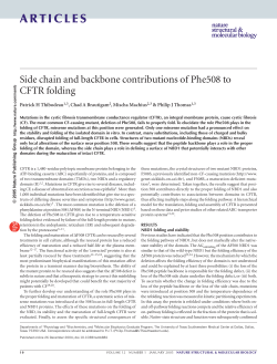 Side chain and backbone contributions of Phe508 to CFTR folding