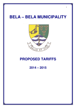 Draft_PROPOSED TARIFFS 20142015 - Bela
