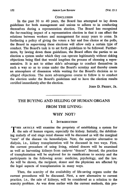 Buying and Selling of Human Organs from the Living: Why Not