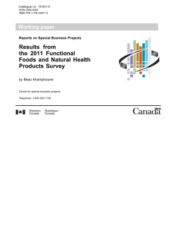 Results from the 2011 Functional Foods and Natural
