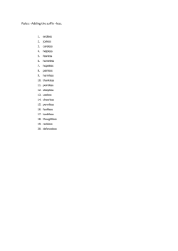Rules:- Adding the suffix –less.
