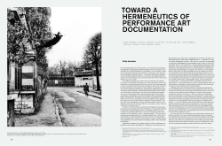 toward a hermeneutics of performance art documentation