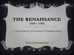 The Renaissance 1350 &ndash; 1700