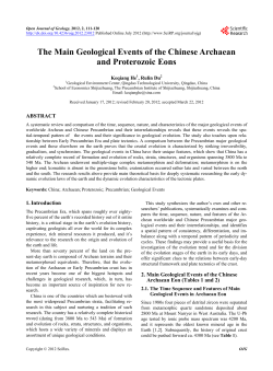 The Main Geological Events of the Chinese Archaean and