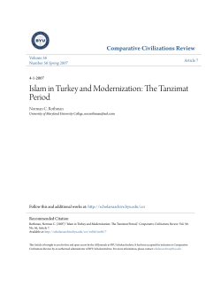 Islam in Turkey and Modernization: The Tanzimat Period