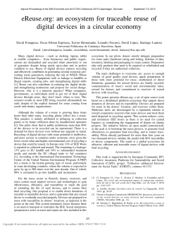 eReuse.org: an ecosystem for traceable reuse of digital