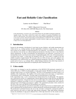 Fast and Reliable Coin Classification