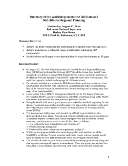 ERA Workshop Summary Report - Mid-Atlantic Regional Council on