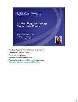 Avoiding Plagiarism Through Proper In-Text Citation