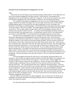 Example Essay Analyzing the Propaganda in an Ad