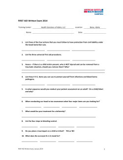 FIRST AID Written Exam 2014