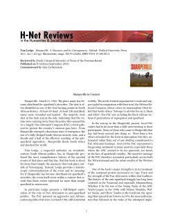 Sharpeville in Context - H-Net