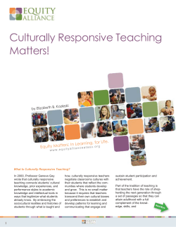 Culturally Responsive Teaching Matters!