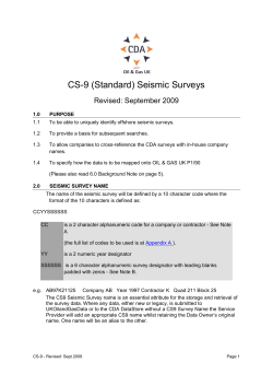 CS-9 Seismic Surveys (Sept 2009)