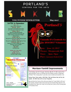 Volunteer Newsletter - Portland`5 Centers for the Arts