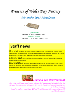 Princess of Wales Day Nursery Staff news