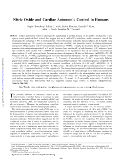 Nitric Oxide and Cardiac Autonomic Control in Humans