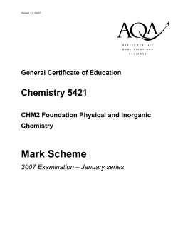 A-level Chemistry Mark scheme Unit 2 - Foundation Physical