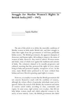 Struggle for Muslim Women`s Rights in British India (1857 &ndash; 1947)