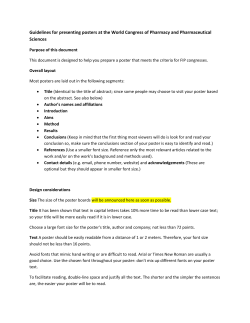 FIP guidelines for poster presenters - FIP