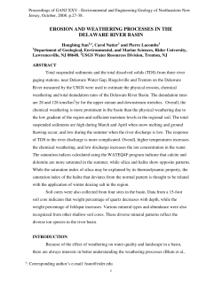 erosion and weathering processes in the delaware river