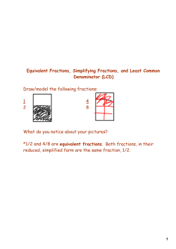 Equivalent Fractions, Simplifying Fractions, and Least Common