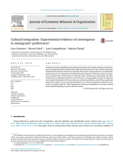 Cultural integration: Experimental evidence of convergence in
