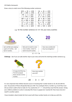 e.g. for the number sentence 12 + 8 = 20, your story could be: